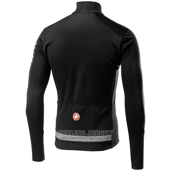 2019 Cycling Jersey Castelli Tras Black Silver Long Sleeve And Bib Tight